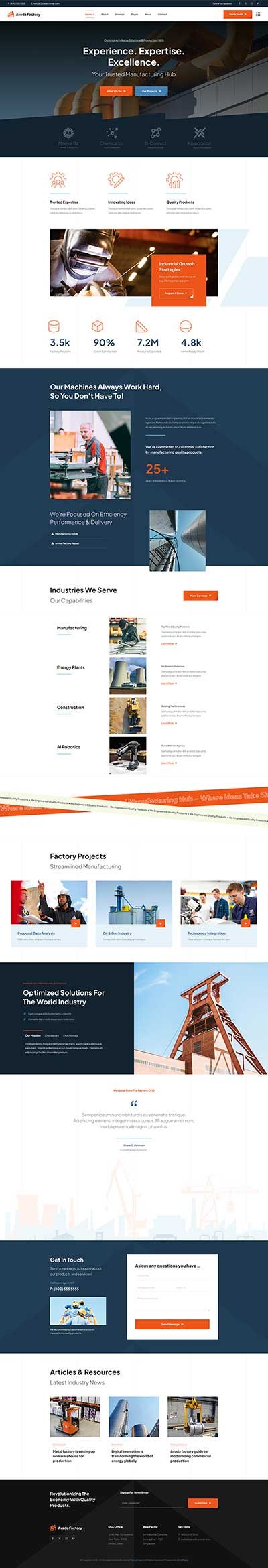Avada Factory Home